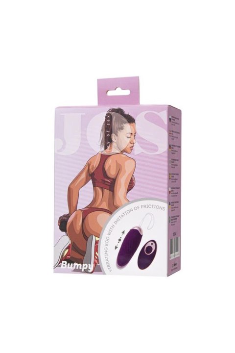 JOS Vibrating Egg with Friction Simulation Bumpy, Silicone, Violet, 9 cm