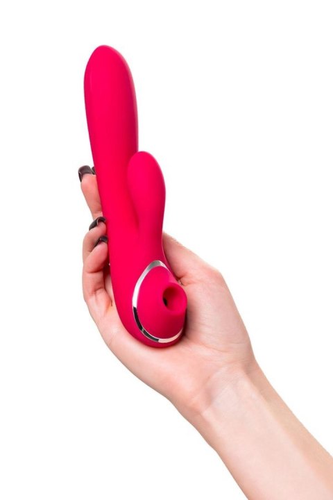 JOS Vibrator with clitoral stimulator JOS Doobl, silicone, pink, 20 cm