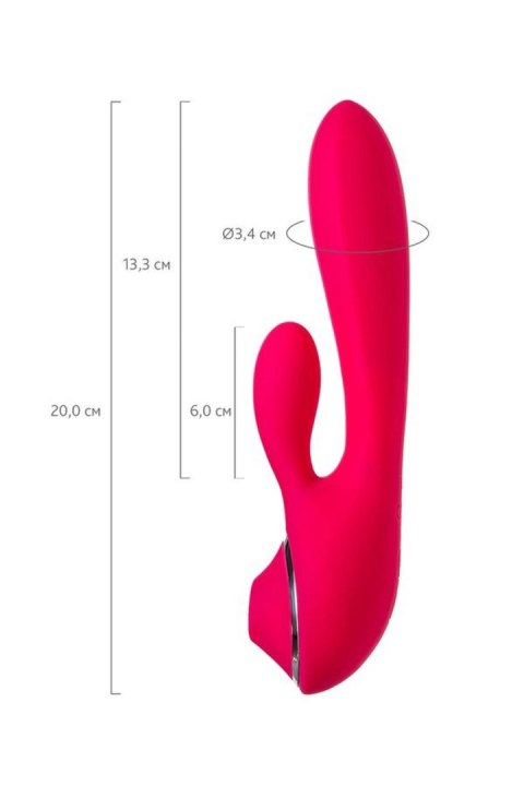 JOS Vibrator with clitoral stimulator JOS Doobl, silicone, pink, 20 cm