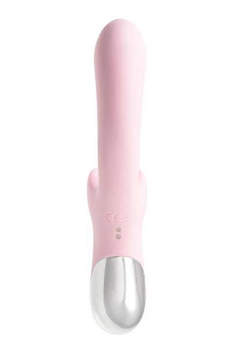 JOS Vibrator with clitoral stimulator Patti with moving tongue, silicone, red, 24 cm
