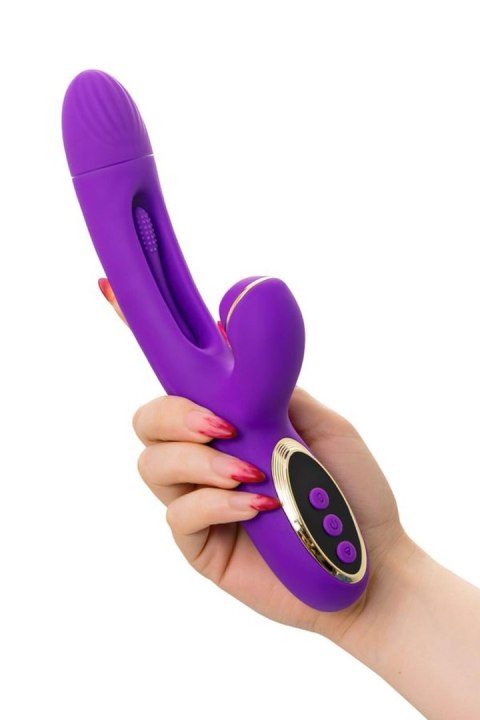 Vibrator with vacuum stimulation and JOS Pitti tongue, silicone, purple, 24 cm