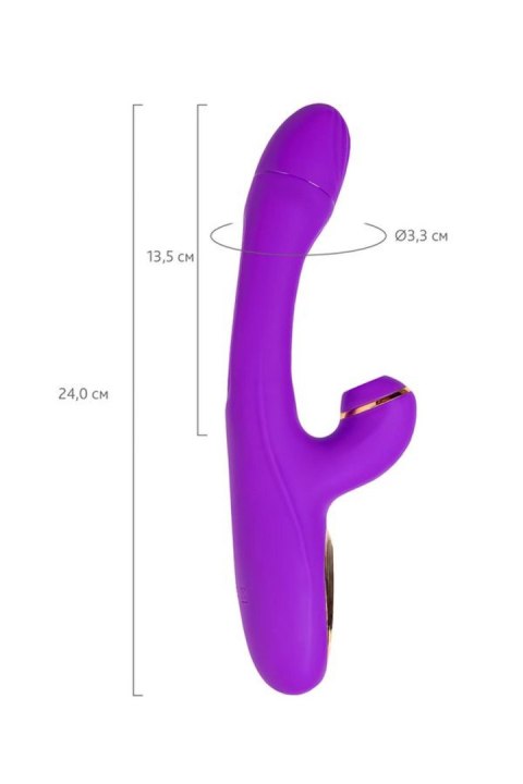 Vibrator with vacuum stimulation and JOS Pitti tongue, silicone, purple, 24 cm