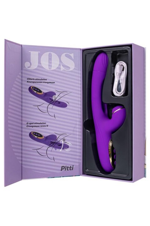 Vibrator with vacuum stimulation and JOS Pitti tongue, silicone, purple, 24 cm