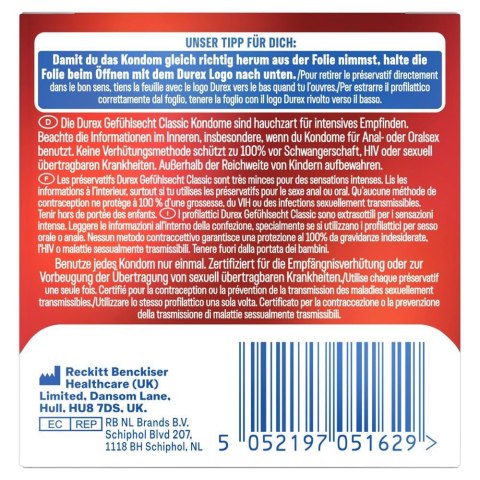 Durex Gefühlsecht 3 pcs Durex Gefühlsecht 3 pcs