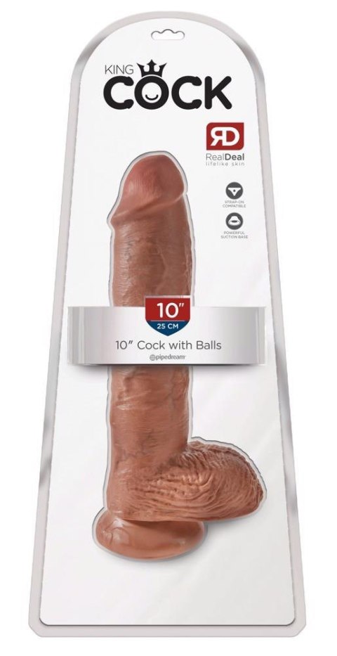 King Cock 10 inch Balls Tan King Cock 10 inch Balls Tan