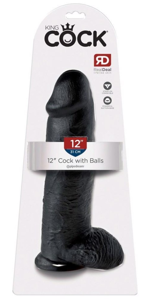 King Cock 12 inch Balls Black King Cock 12 inch Balls Black