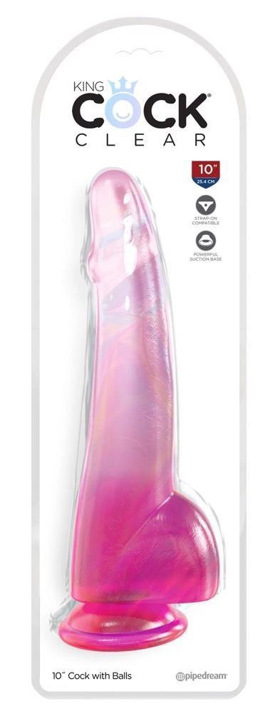 KingCockClear 10 w balls pink KingCockClear 10 w balls pink
