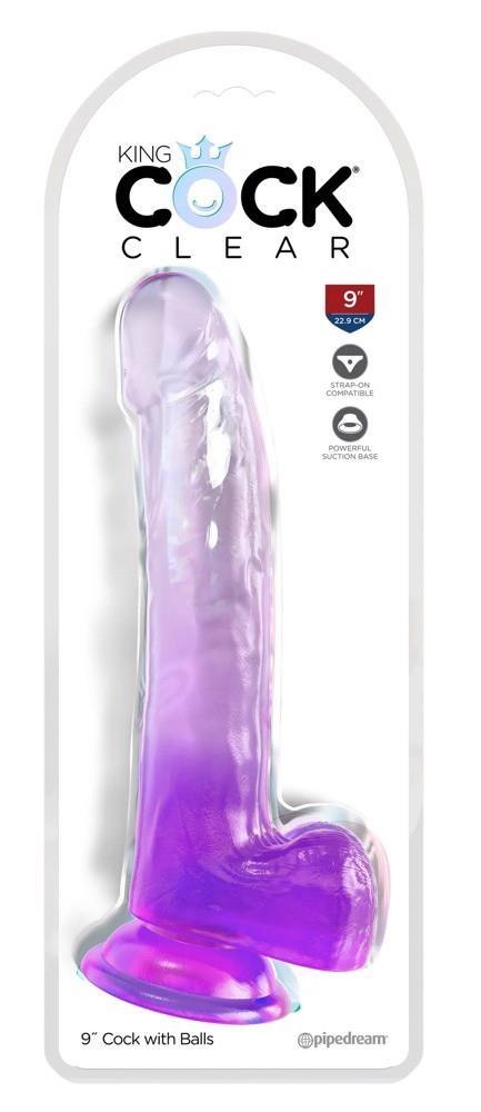 KingCockClear 9 w balls Purple KingCockClear 9 w balls Purple