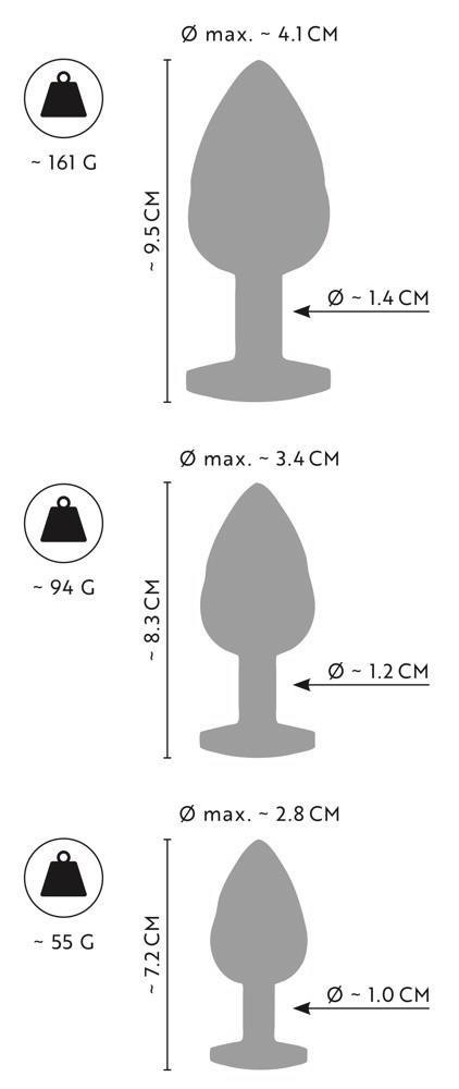 ANOS Metal Butt Plug Set Diamo