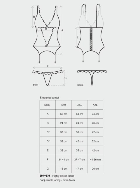 Bielizna-Emperita gorset i stringi S/M Bielizna-Emperita gorset i stringi S/M