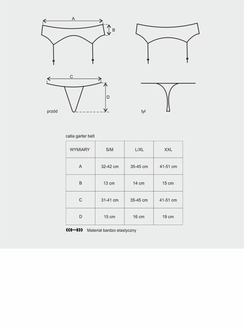 Bielizna-Catia pas do pończoch i stringi L/XL Bielizna-Catia pas do pończoch i stringi L/XL