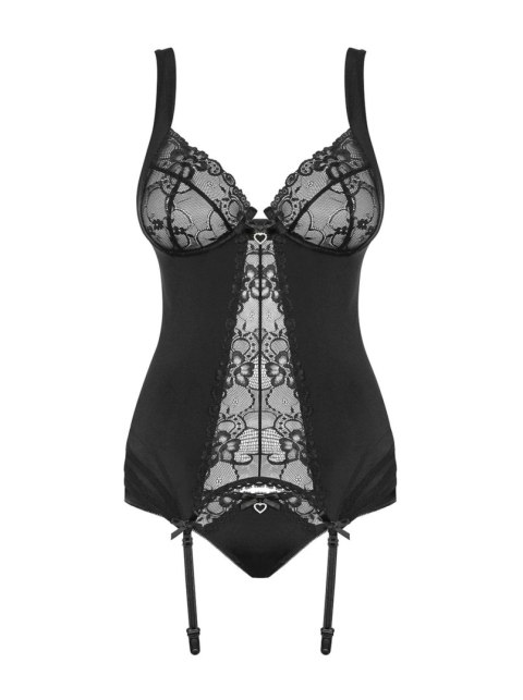 Bielizna-Heartina gorset i figi czarny L/XL Bielizna-Heartina gorset i figi czarny L/XL