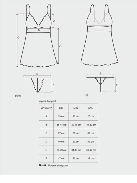 Bielizna-Imperia babydoll i stringi S/M Bielizna-Imperia babydoll i stringi S/M