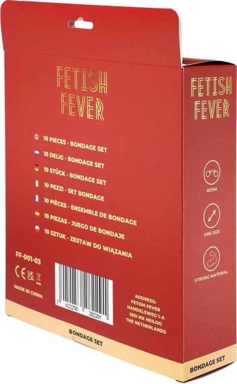 Fetish Fever - Bondage Set - 10 pieces - Red/Black Fetish Fever - Bondage Set - 10 pieces - Red/Black