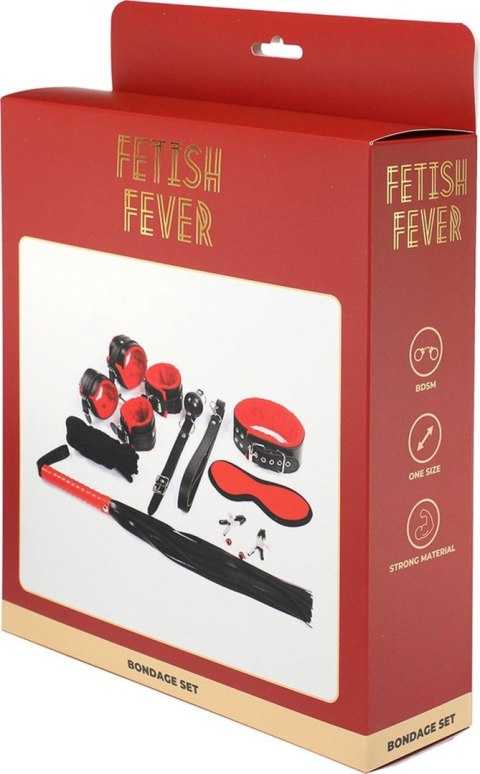 Fetish Fever - Bondage Set - 9 pieces - Red/Black Fetish Fever - Bondage Set - 9 pieces - Red/Black
