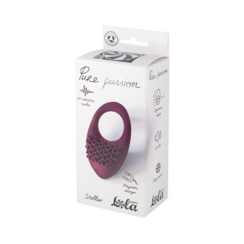 Rechargeable Vibro cockring Pure Passion Stellar Wine Red Rechargeable Vibro cockring Pure Passion Stellar Wine Red
