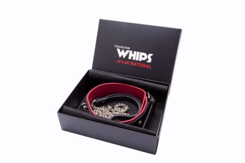 Wiązania-WHIPS obroża damska z ćwiekami i smyczą Wiązania-WHIPS obroża damska z ćwiekami i smyczą