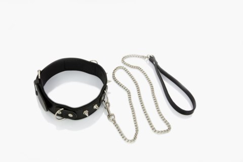 Wiązania-WHIPS obroża męska z półkółkami i smyczą Wiązania-WHIPS obroża męska z półkółkami i smyczą