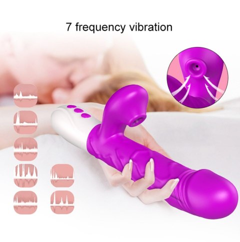 Wibrator-Silicone, Vibration 7, 7 Suction, 3 Thrusting, Heating, Purple