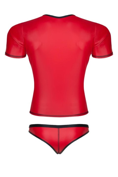 Męski komplet z wetlooka: t-shirt w serek, figi typu brazyliany S