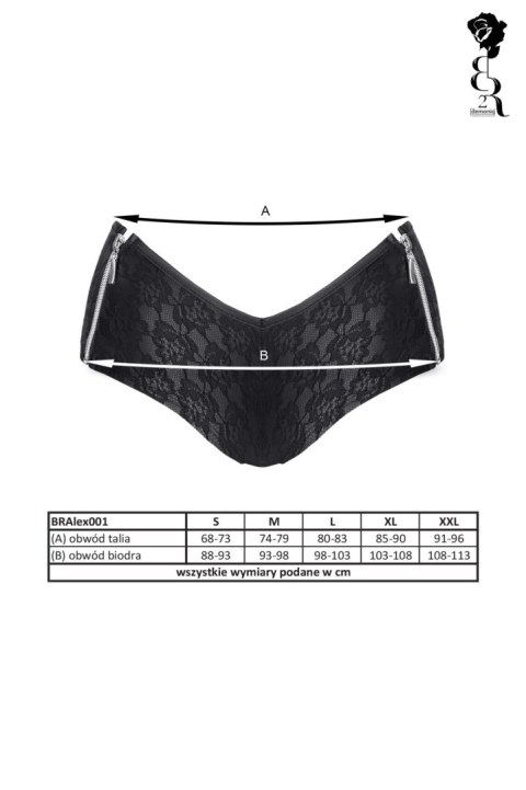 Bielizna - BRALEX001 szorty czarne rozmiar M