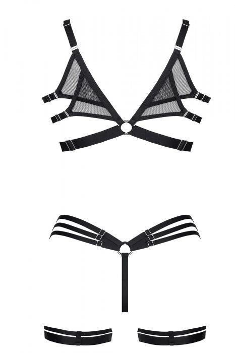 Bielizna-LadyX Adora XL - biustonosz, stringi, podwiązki