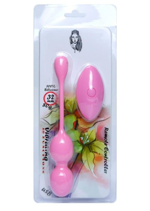 Vibrating Kegel Balls 32mm 80g Pink 10 function USB Remote Control - B - Series Vibrating Kegel Balls 32mm 80g Pink 10 function USB Remote Control - B - Series