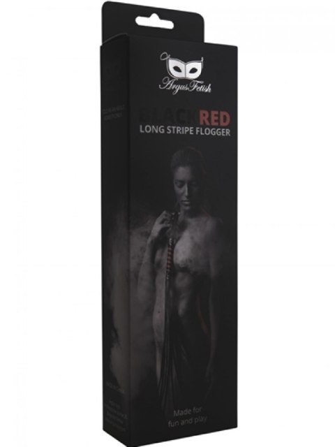 Black Red Long Stripe Flogger Black Red Long Stripe Flogger