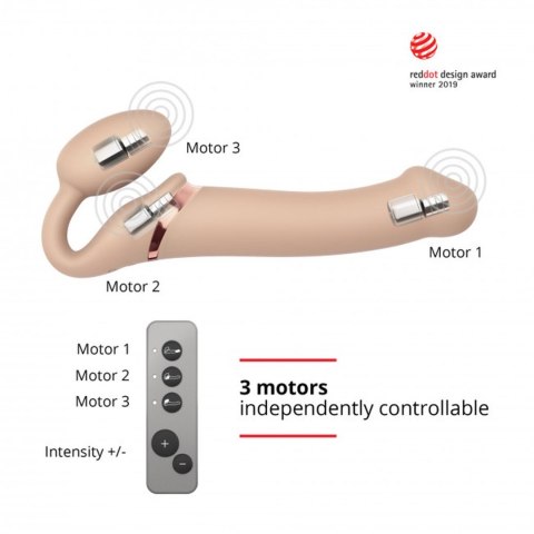 VIBRATING STRAP-ON - L - VANILLA