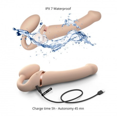 VIBRATING STRAP-ON - L - VANILLA
