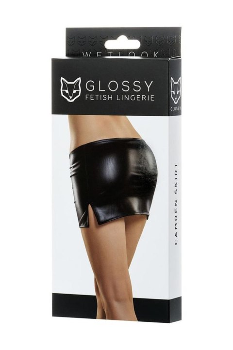 Glossy Shiny Wetlook skirt CAMREN - black XL Glossy Shiny Wetlook skirt CAMREN - black XL
