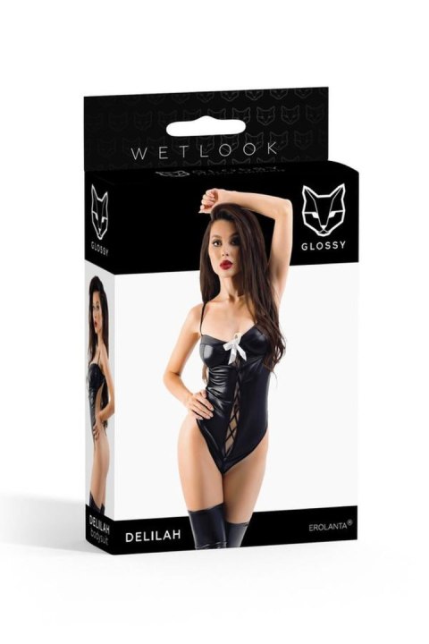 Wetlook bodysuit Delilah - black S Wetlook bodysuit Delilah - black S