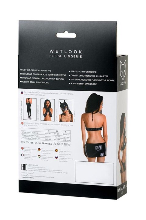 Wetlook shiny set BRIANNA - black S Wetlook shiny set BRIANNA - black S
