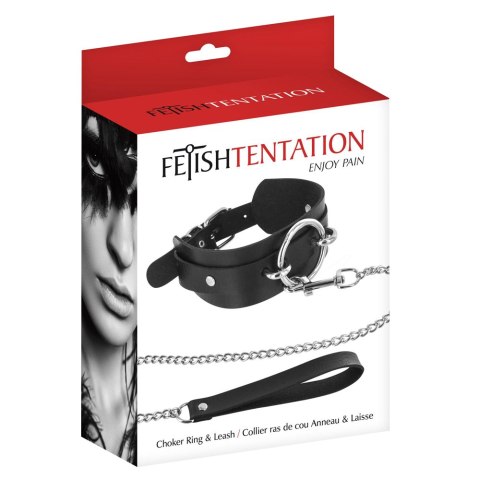 Obroża regulowana na szyję ze smyczą Choker Ring and Leash Obroża regulowana na szyję ze smyczą Choker Ring and Leash