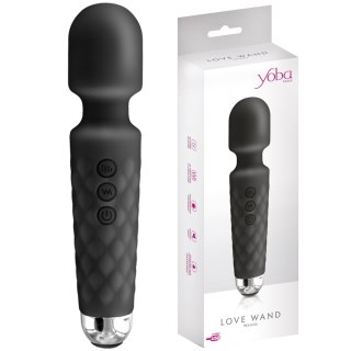 Wibrator wand. Masażer dwustronny. Silikonowy. 20 wibracji. Love Wand Black