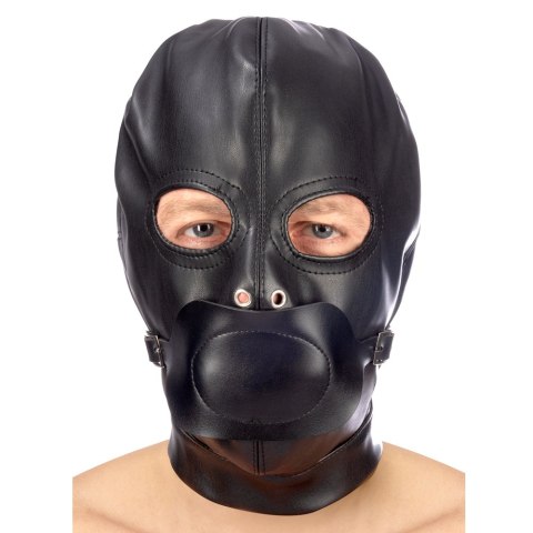 Maska Hood in leatherette with removable gag Maska Hood in leatherette with removable gag