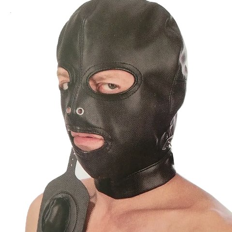 Maska Hood in leatherette with removable gag Maska Hood in leatherette with removable gag