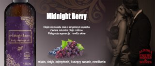 Nawilżający olejek do masażu całego ciała. Zmysłowy zapach winogronowo-jagodowy.